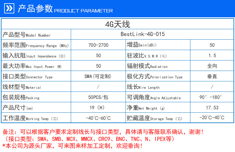 通信天线-工厂直销 4G天线 CPE路由器华为B311 B593S B880